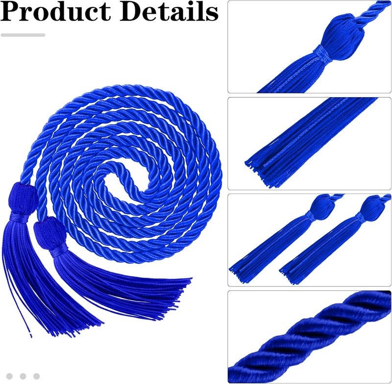 Leislam Graduation Honor Cords, Navy Blue Honor Cords, 2025 Graduation Cords with Tassel, Grad Cords, 67" Long Braided Cords for Bachelor Gown Graduation Decorations for Student Master Doctoral - Image 3